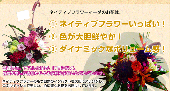 開店祝いのフラワーギフト お花の通販 二子玉川の花屋ネイティブフラワーイーダ