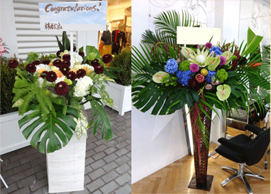 開店祝いに贈る花 お祝いスタンド花 おまかせオーダースタンド花　アレンジメント