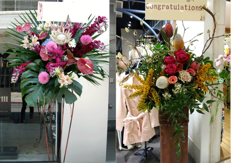 開店祝いに贈る花 お祝いスタンド花 予算20,000〜40,000円相場