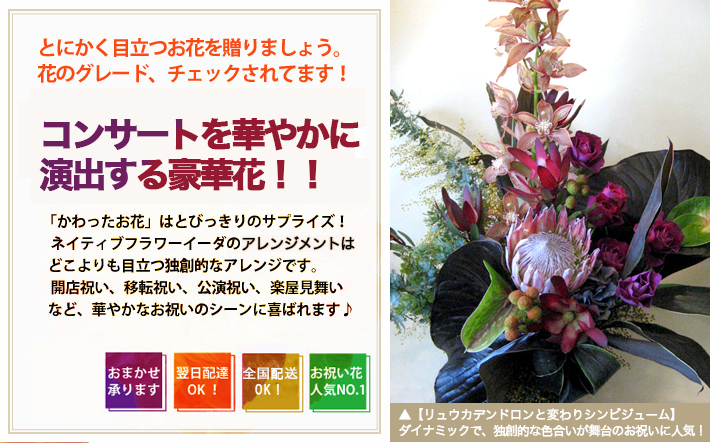 コンサートに贈る花 二子玉川の花屋 ネイティブフラワーイーダ