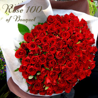 銀座のクラブに贈る 赤バラ100本の花束