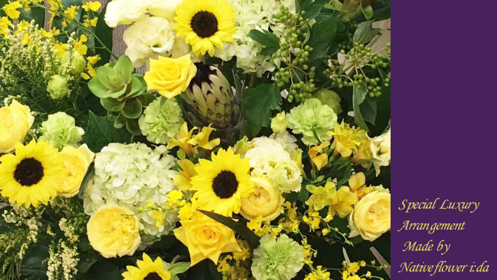 公演祝い花　お祝いアレンジメント　東京　二子玉川の花屋　ネイティブフラワーイーダ
