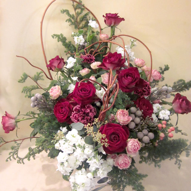 結婚祝いに贈る花バスケット　東京　二子玉川の花屋