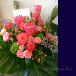 美容室に贈る開店祝いの花　アレンジメント ジプシーレッド