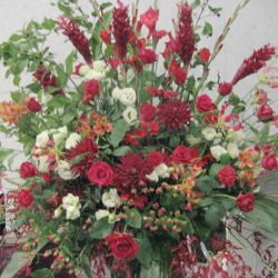 歌舞伎町に贈るお祝いスタンド花 レッドジンジャー