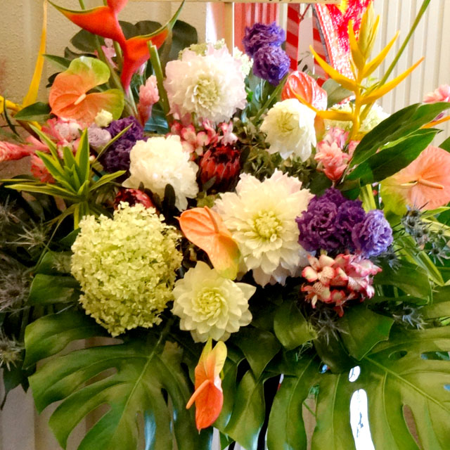開店祝いスタンド花　お祝いスタンド花 おまかせスタンド花　20000円二子玉川の花屋　ネイティブフラワーイーダ 