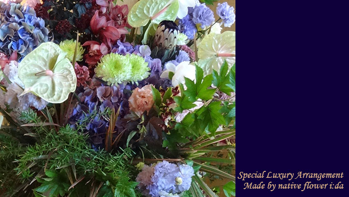 開店祝い　公演祝いに贈るスタンド花　グリーンガーベラ　 ネイティブフラワー